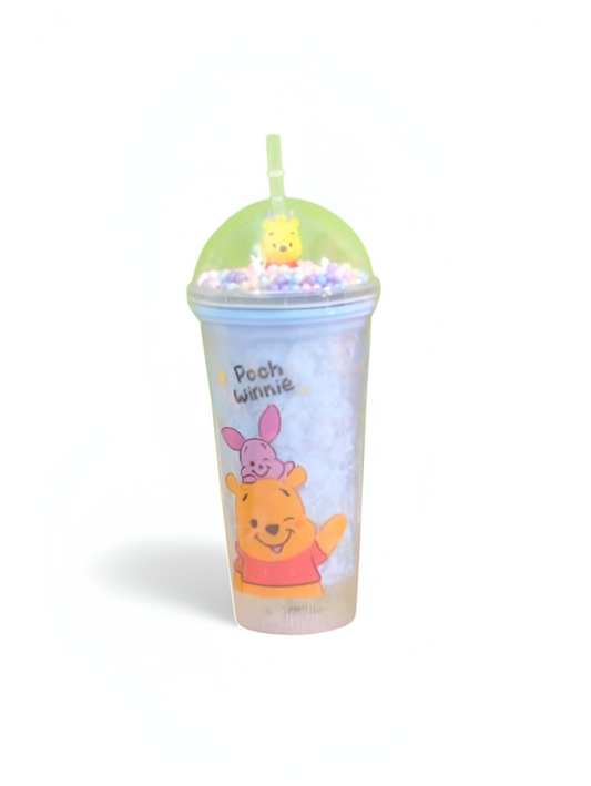 Cute Winnie the Pooh and Piglet Sipper Cup with Straw Light in Box – Colorful Decorative Tumbler Drink Cup for Kids & Fans Blue NOV-HBC1881381.