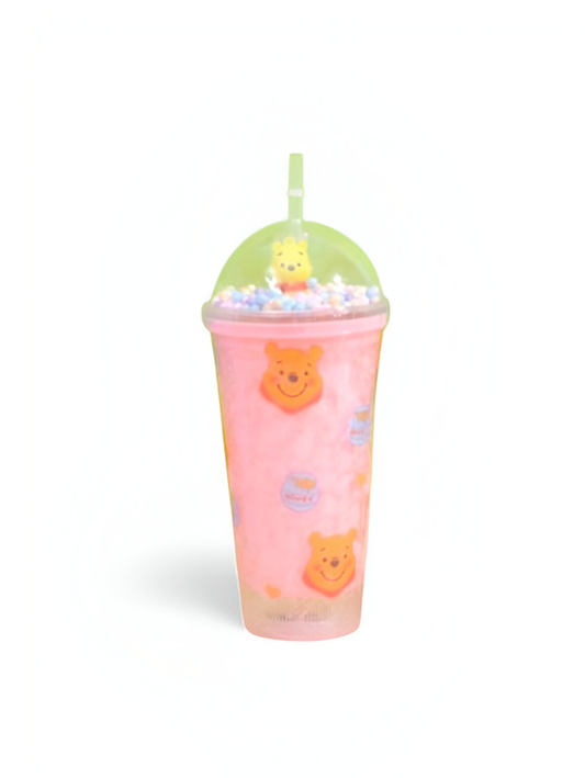 Cute Winnie the Pooh and Piglet Sipper Cup with Straw Light in Box – Colorful Decorative Tumbler Drink Cup for Kids & Fans Pink NOV-HBC1881381.
