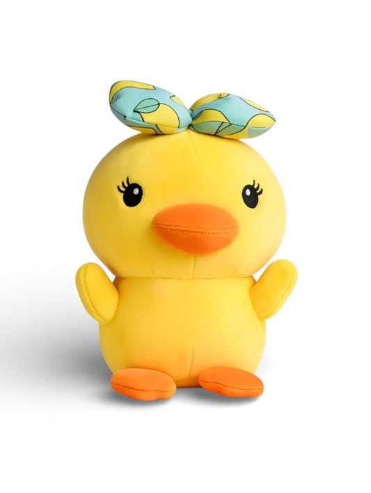 Cute Yellow Chick Plush Toy with Blue Bow – Soft Stuffed Animal Toy ST11128.