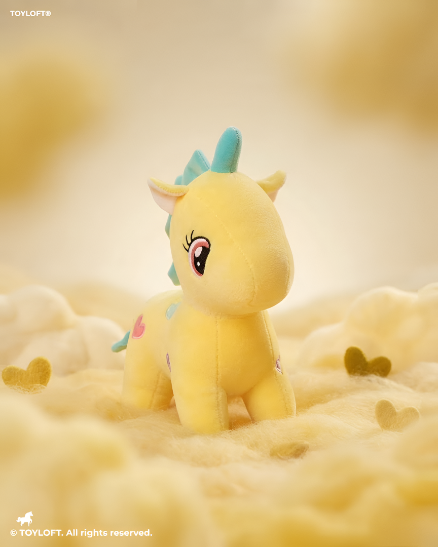 Cute Yellow Unicorn Dinosaur Stuffed Animal Plush Soft Toy ST9625