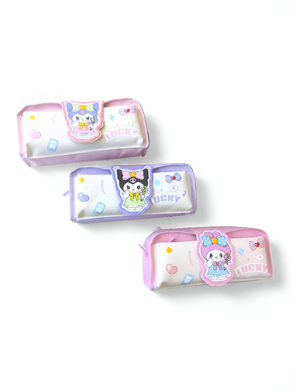 Baby Pink - Cute Cartoon Pencil Pouch with Lucky Charm | Portable Pen Case with Handle | Kawaii Stationery Organizer for Girls NOVHBC-1881008.