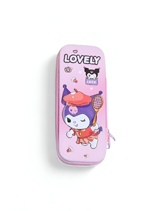 Cute Kuromi Hard Shell Pencil Case | Lovely Tin Stationery Box for Girls | Kawaii Back to School Organizer Gift NOVHBC-1881229.