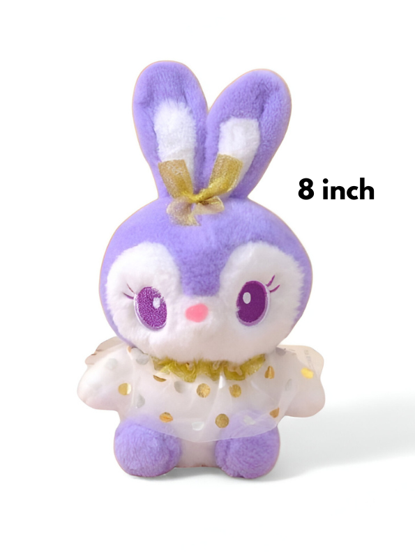 Cute Purple Bunny 8-Inch Plush Toy | Soft & Cuddly Stuffed Animal for Kids LMI11117.