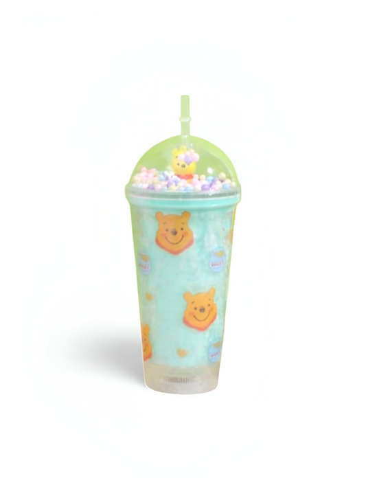Cute Winnie the Pooh and Piglet Sipper Cup with Straw Light in Box – Colorful Decorative Tumbler Drink Cup for Kids & Fans Turquoise NOV-HBC1881381.
