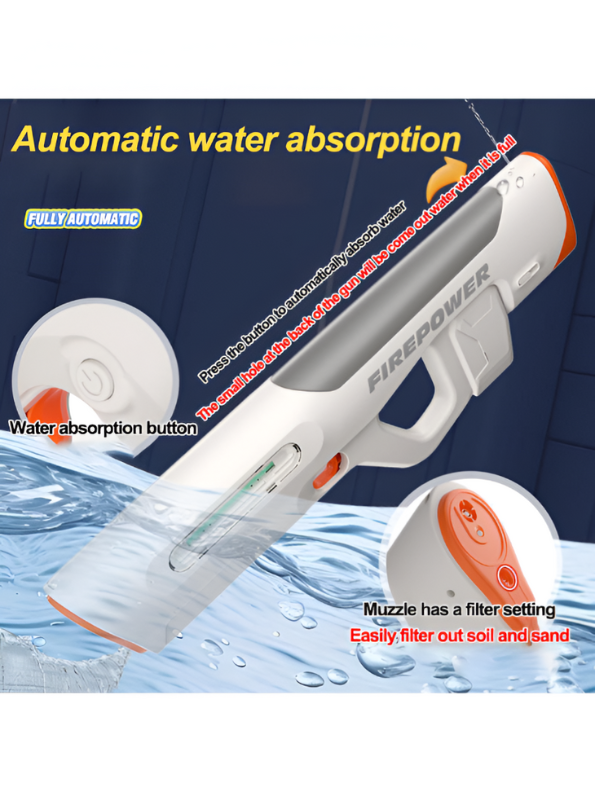 Cyberpunk LED Blaster Toy Gun – Futuristic Tactical Space Weapon Prop with Light Effects White LMI14405.