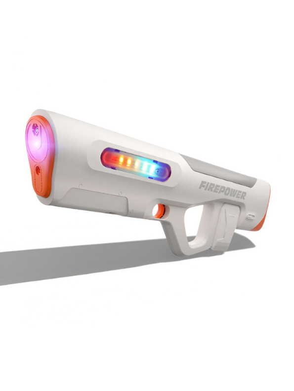 Cyberpunk LED Blaster Toy Gun – Futuristic Tactical Space Weapon Prop with Light Effects White LMI14405.