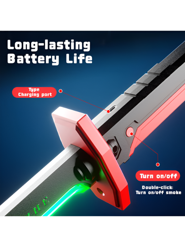 Cyberpunk LED Katana Sword with Spray Mist & Spark Effect TV6523.