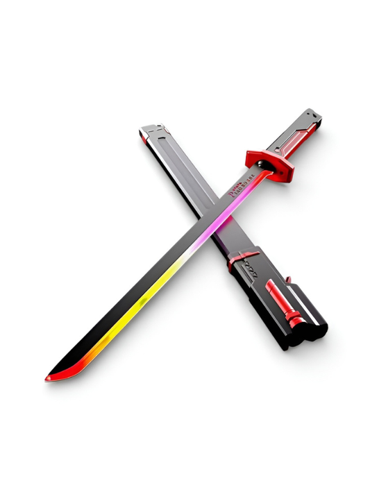 Cyberpunk LED Katana Toy Sword – Sci-Fi Laser Sword with Smoke Mist & Sparking Sheath, Cosplay Toy MD3520.