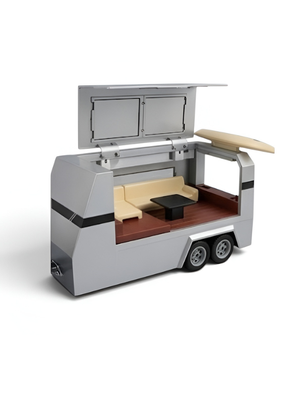 Cybertruck Diecast Car 1:32 Scale with Detachable Camper Trailer & Charging Station Black TV5518.