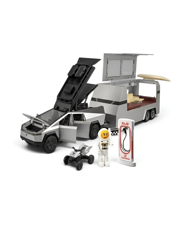 Cybertruck Diecast Car 1:32 Scale with Detachable Camper Trailer & Charging Station TV5518.