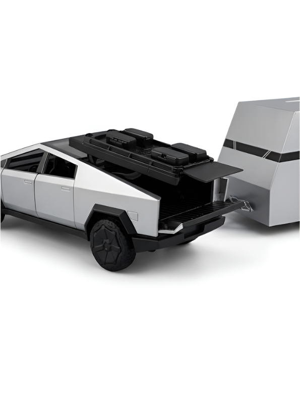 Cybertruck Diecast Car 1:32 Scale with Detachable Camper Trailer & Charging Station TV5518.
