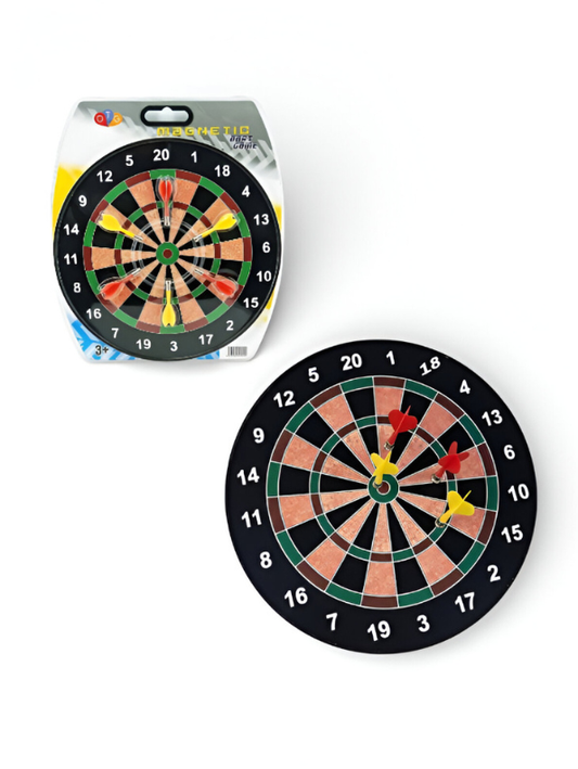 Magnetic Dart Board Set for Kids and Adults – 2-in-1 Safe Indoor/Outdoor Family Game with 4 Magnetic Darts LMI9136