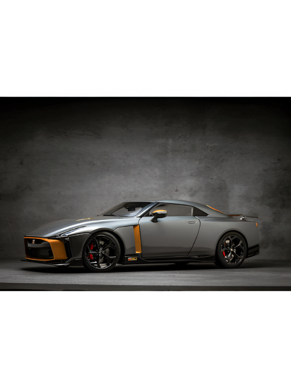Nissan GT-R50 by Italdesign Diecast Model Car - 1/24 Scale Grey Special Edition - Collectible Toy Car with Pull-Back Action, Lights, and Sound - Perfect Gift for Car Enthusiasts LMI15124