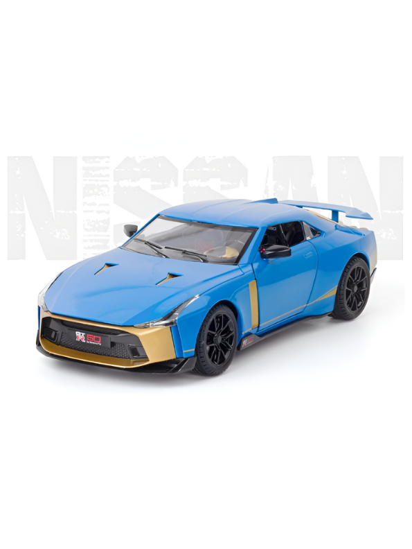 Nissan GT-R50 by Italdesign Diecast Model Car - 1/24 Scale Blue Special Edition - Collectible Toy Car with Pull-Back Action, Lights, and Sound - Perfect Gift for Car Enthusiasts LMI15124