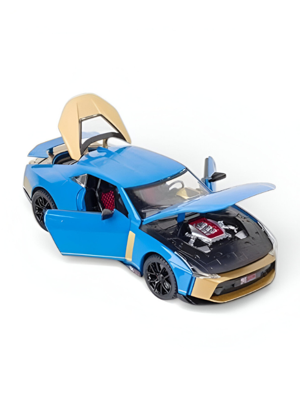 Nissan GT-R50 by Italdesign Diecast Model Car - 1/24 Scale Blue Special Edition - Collectible Toy Car with Pull-Back Action, Lights, and Sound - Perfect Gift for Car Enthusiasts LMI15124