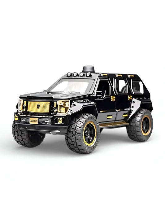 G. Patton GX Off-Road SUV Die-Cast Model Car - 1:24 Scale Alloy Toy Vehicle with Sound & Light, Pull Back Action - Desert Tan LMI14225