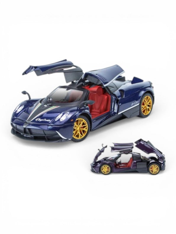 Pagani Huayra Toy Car - Luxury Die-Cast Metal Model with Opening Doors & Gold Rims - 1:24 Scale Perfect Collector Gift LMI15117