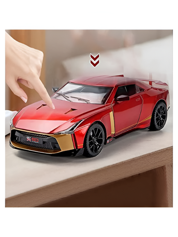 Nissan GT-R50 by Italdesign Diecast Model Car - 1/24 Scale Special Edition - Collectible Toy Car with Pull-Back Action, Lights, and Sound - Perfect Gift for Car Enthusiasts LMI15124