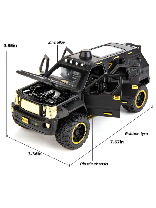 G. Patton GX Off-Road SUV Die-Cast Model Car - 1:24 Scale Alloy Toy Vehicle with Sound & Light, Pull Back Action - Desert Tan LMI14225