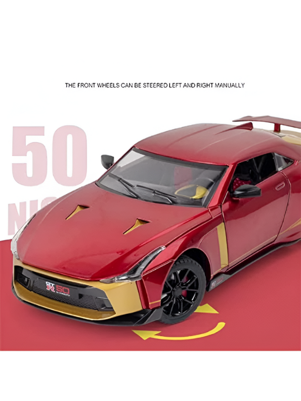 Nissan GT-R50 by Italdesign Diecast Model Car - 1/24 Scale Special Edition - Collectible Toy Car with Pull-Back Action, Lights, and Sound - Perfect Gift for Car Enthusiasts LMI15124