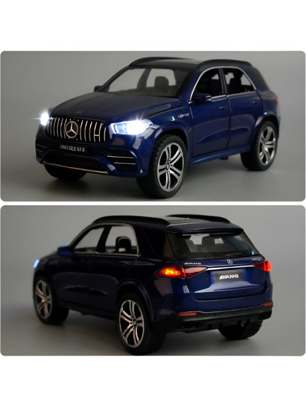 Blue Mercedes-Benz AMG GLE 63 S Diecast Model Car 1:32 Scale – Premium Metal Luxury SUV Replica with Opening Doors & Sunroof, Collectible LMI15382