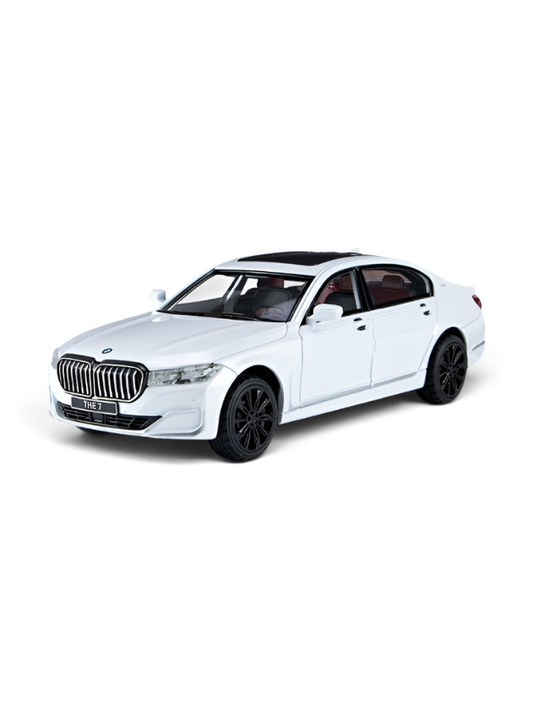 BMW 760 Li Alloy Metal Model Car – White Scale 1:24 Premium Highly Detailed Simulation Replica with Steering Linkage and Functional Parts LMI16796