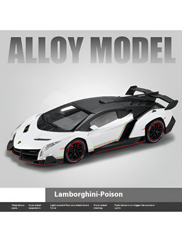 Lamborghini Veneno 1:24 Scale Remote Control Car – Diecast Alloy Body RC Supercar with Pistol Grip Transmitter | Special Edition Racing Toy for Kids & Collectors LMI16577