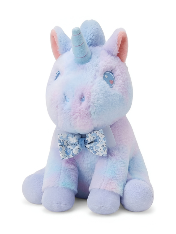 Purple Unicorn Plush Toy for Kids – Soft Pastel Stuffed Animal with Floral Bow Tie, Cute Nursery Decor Gift for Baby Girls & Boys ST11531