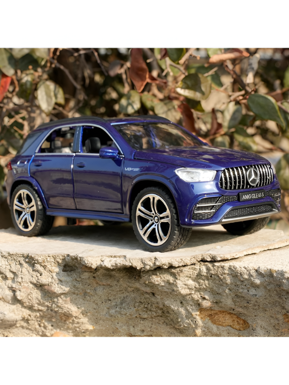 Blue Mercedes-Benz AMG GLE 63 S Diecast Model Car 1:32 Scale – Premium Metal Luxury SUV Replica with Opening Doors & Sunroof, Collectible LMI15382