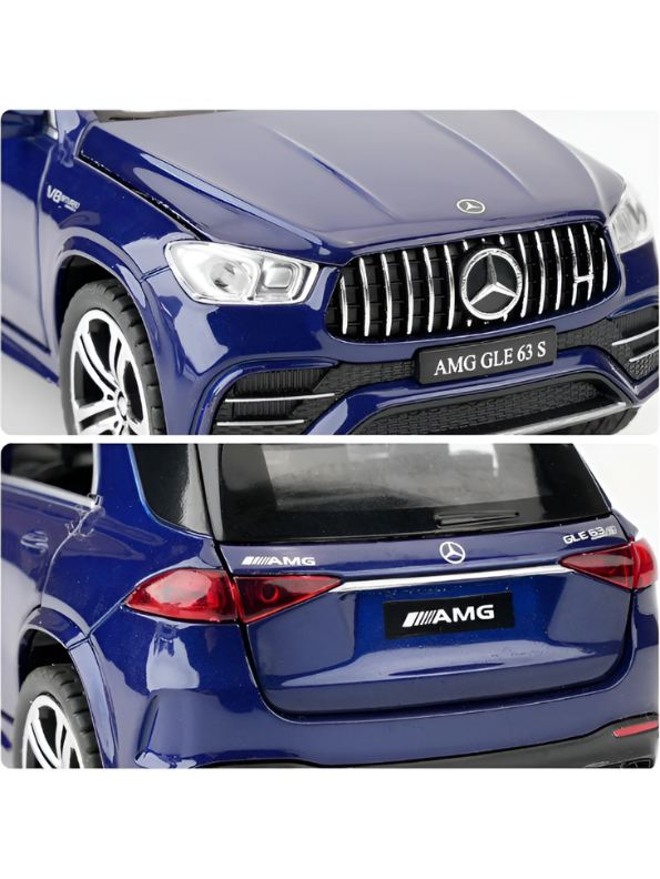 Blue Mercedes-Benz AMG GLE 63 S Diecast Model Car 1:32 Scale – Premium Metal Luxury SUV Replica with Opening Doors & Sunroof, Collectible LMI15382