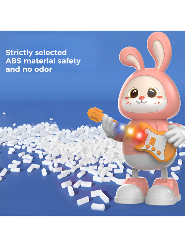 Dancing Rabbit Guitarist Toy with Music and Lights – Interactive Musical Bunny Robot Toy for Toddlers, Battery Operated Walking & Singing Toy for Kids Aged 3+ LMI11196