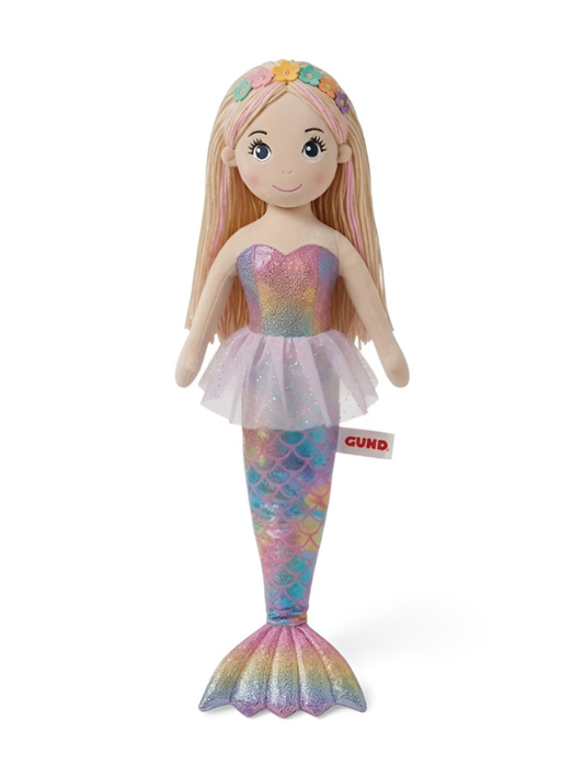 Mermaid Plush Doll with Shimmering Rainbow Scales & Flower Crown – 45cm Soft Stuffed Toy for Kids, Cute Gift for Girls, Cuddly Ocean-Themed Plush Toy ST15297