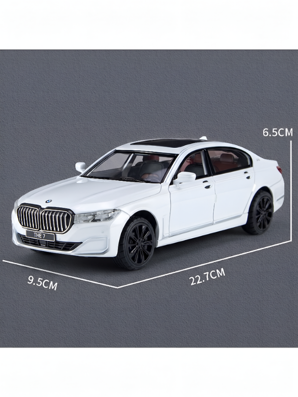 BMW 760 Li Alloy Metal Model Car – White Scale 1:24 Premium Highly Detailed Simulation Replica with Steering Linkage and Functional Parts LMI16796