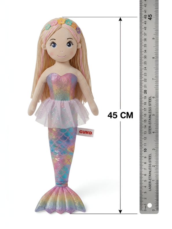 Mermaid Plush Doll with Shimmering Rainbow Scales & Flower Crown – 45cm Soft Stuffed Toy for Kids, Cute Gift for Girls, Cuddly Ocean-Themed Plush Toy ST15297