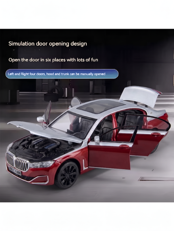 BMW 760 Li Alloy Metal Model Car – Scale 1:24 Premium Highly Detailed Simulation Replica with Steering Linkage and Functional Parts LMI16796