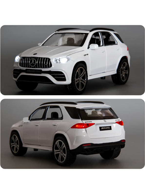 White Mercedes-Benz AMG GLE 63 S Diecast Model Car 1:32 Scale – Premium Metal Luxury SUV Replica with Opening Doors & Sunroof, Collectible LMI15382
