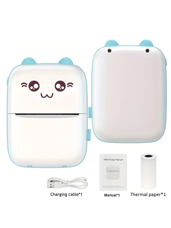 Cute Cat Wireless Pocket Printer - Portable Mini Bluetooth Thermal Photo Printer for Kids & DIY Journaling - Compact Inkless Label Maker Machine for Notes, Memos, and Scrapbooking TV5402
