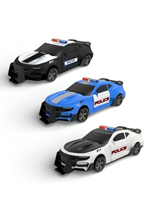 RoboPatrol – Pack of 3 Police Transformer Cars for Kids | Pull-Back Action & Shape-Shifting Fun Vehicle Toy Set LMI15101.
