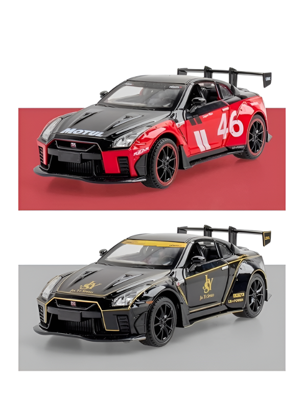 Nissan GT-R R35 Diecast Race Car 1:22 Scale GT3 Livery Metal Model Toy  Red Professional Collectible Display Vehicle TV6834