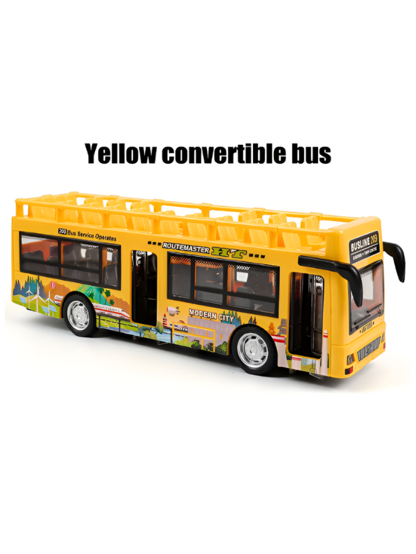 Bus Model Pull Back Vehicle City Bus Toy - Yellow NX15513