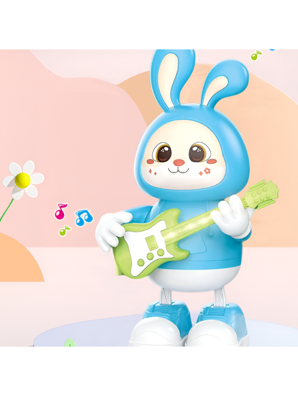 Dancing Rabbit Guitarist Toy with Music and Lights – Interactive Musical Bunny Robot Toy for Toddlers, Battery Operated Walking & Singing Toy for Kids Aged 3+ LMI11196