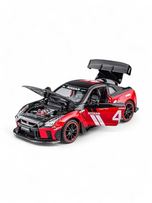 Nissan GT-R R35 Diecast Race Car 1:22 Scale GT3 Livery Metal Model Toy  Red Professional Collectible Display Vehicle TV6834