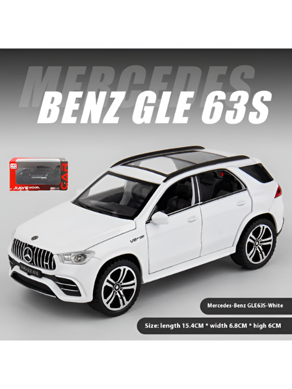 White Mercedes-Benz AMG GLE 63 S Diecast Model Car 1:32 Scale – Premium Metal Luxury SUV Replica with Opening Doors & Sunroof, Collectible LMI15382