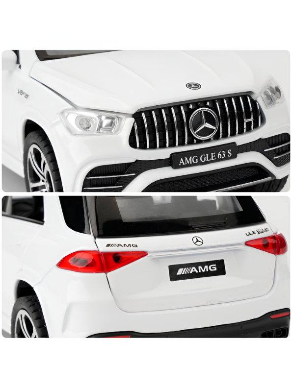 White Mercedes-Benz AMG GLE 63 S Diecast Model Car 1:32 Scale – Premium Metal Luxury SUV Replica with Opening Doors & Sunroof, Collectible LMI15382