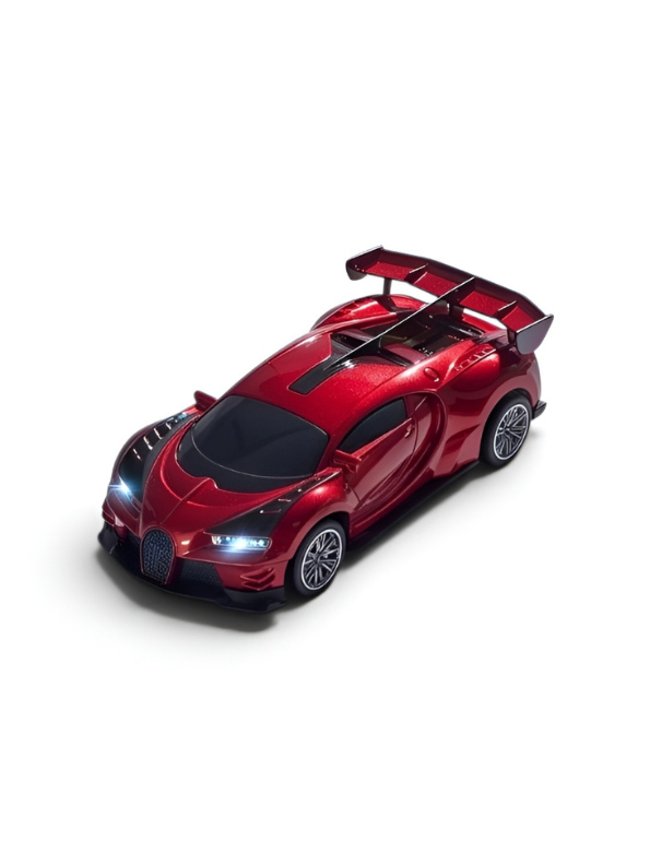 Bugatti Remote Control Car with LED Headlights – High-Speed RC Toy Car with Rechargeable Li-Ion Battery & Steering Wheel Remote, Gloss UV Finish Iridescent Red Racing Car for Kids & Adults LMI16770