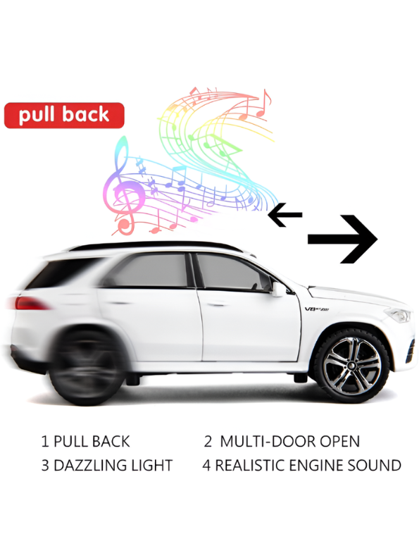 White Mercedes-Benz AMG GLE 63 S Diecast Model Car 1:32 Scale – Premium Metal Luxury SUV Replica with Opening Doors & Sunroof, Collectible LMI15382