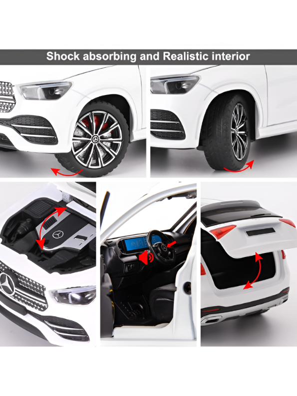 White Mercedes-Benz AMG GLE 63 S Diecast Model Car 1:32 Scale – Premium Metal Luxury SUV Replica with Opening Doors & Sunroof, Collectible LMI15382