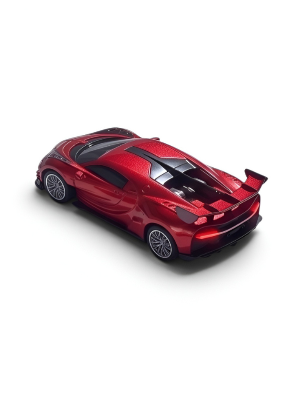 Bugatti Remote Control Car with LED Headlights – High-Speed RC Toy Car with Rechargeable Li-Ion Battery & Steering Wheel Remote, Gloss UV Finish Iridescent Red Racing Car for Kids & Adults LMI16770