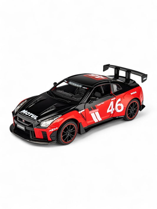 Nissan GT-R R35 Diecast Race Car 1:22 Scale GT3 Livery Metal Model Toy  Red Professional Collectible Display Vehicle TV6834
