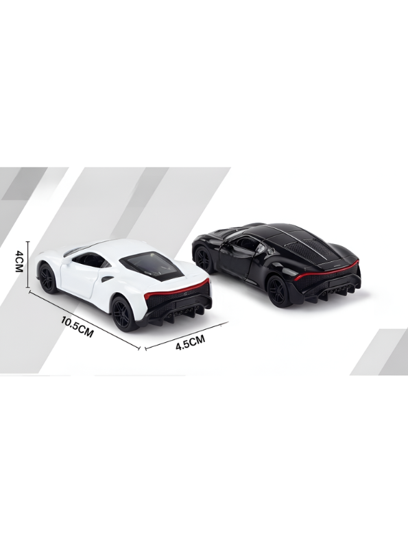 Diecast Supercar Set 1:36 Scale | 4-Pack Mini Ferrari & Bugatti Toy Models with Opening Doors & Engine Bay LMI11200